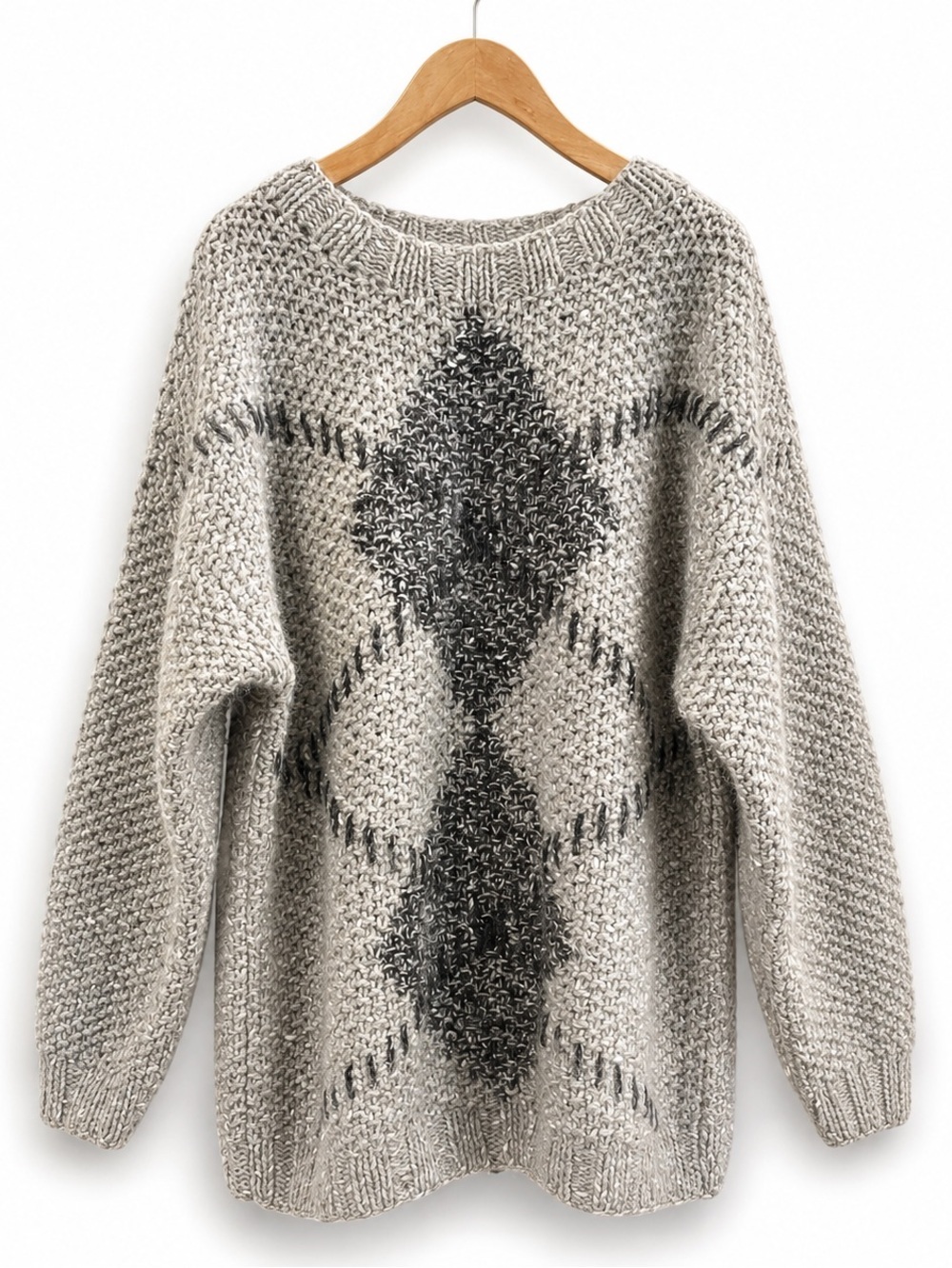 GEOFFREY BEENE Alpaca Rabbit Hair Wool Chunky Oversized Sweater M